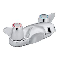 Chrome two-handle bathroom faucet