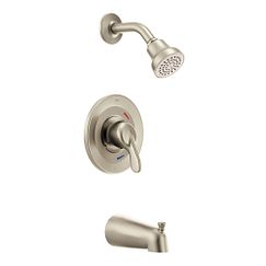 Brushed nickel tub/shower
