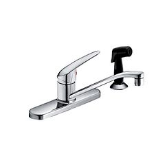 Chrome one-handle kitchen faucet