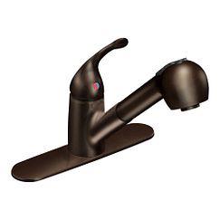 Old world bronze one-handle pullout kitchen faucet