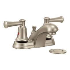 Brushed nickel two-handle bathroom faucet