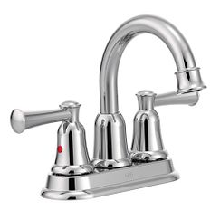 Chrome two-handle high arc bathroom faucet