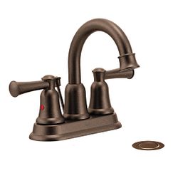 Chrome two-handle high arc bathroom faucet