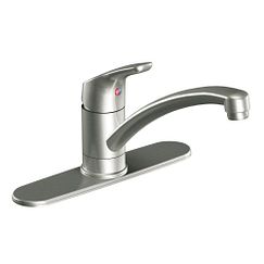 Classic stainless one-handle kitchen faucet
