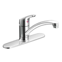Chrome one-handle kitchen faucet