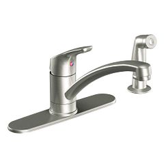Classic stainless one-handle kitchen faucet