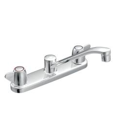 Chrome two-handle kitchen faucet