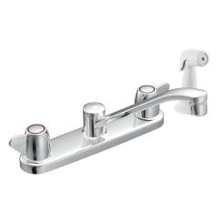 Chrome two-handle kitchen faucet