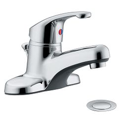 Chrome one-handle bathroom faucet
