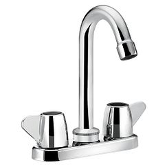 Chrome two-handle bar faucet