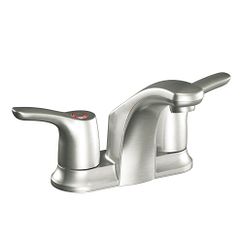 Brushed nickel two-handle bathroom faucet