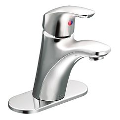 Chrome one-handle bathroom faucet