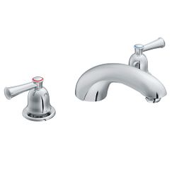 Chrome two-handle low arc roman tub faucet