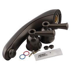 Old world bronze two-handle low arc roman tub faucet