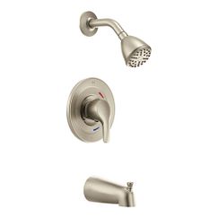 Brushed nickel cycling tub/shower