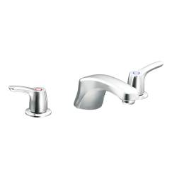 Chrome two-handle low arc roman tub faucet