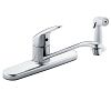 Chrome one-handle kitchen faucet