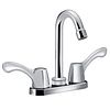 Chrome two-handle bar faucet