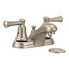 Brushed nickel two-handle bathroom faucet