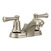 Brushed nickel two-handle bathroom faucet