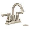Chrome two-handle high arc bathroom faucet