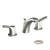 Brushed nickel two-handle bathroom faucet