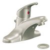 Brushed nickel one-handle bathroom faucet