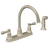 Stainless two-handle kitchen faucet