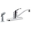 Chrome one-handle kitchen faucet