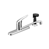 Chrome one-handle kitchen faucet